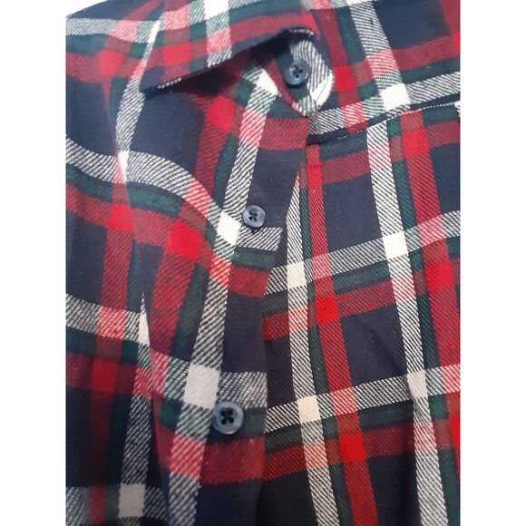 NWOT Urban Republic XL Flannel Shirt Red Blue Plaid Slim Button Up Long Sleeves - Picture 4 of 10